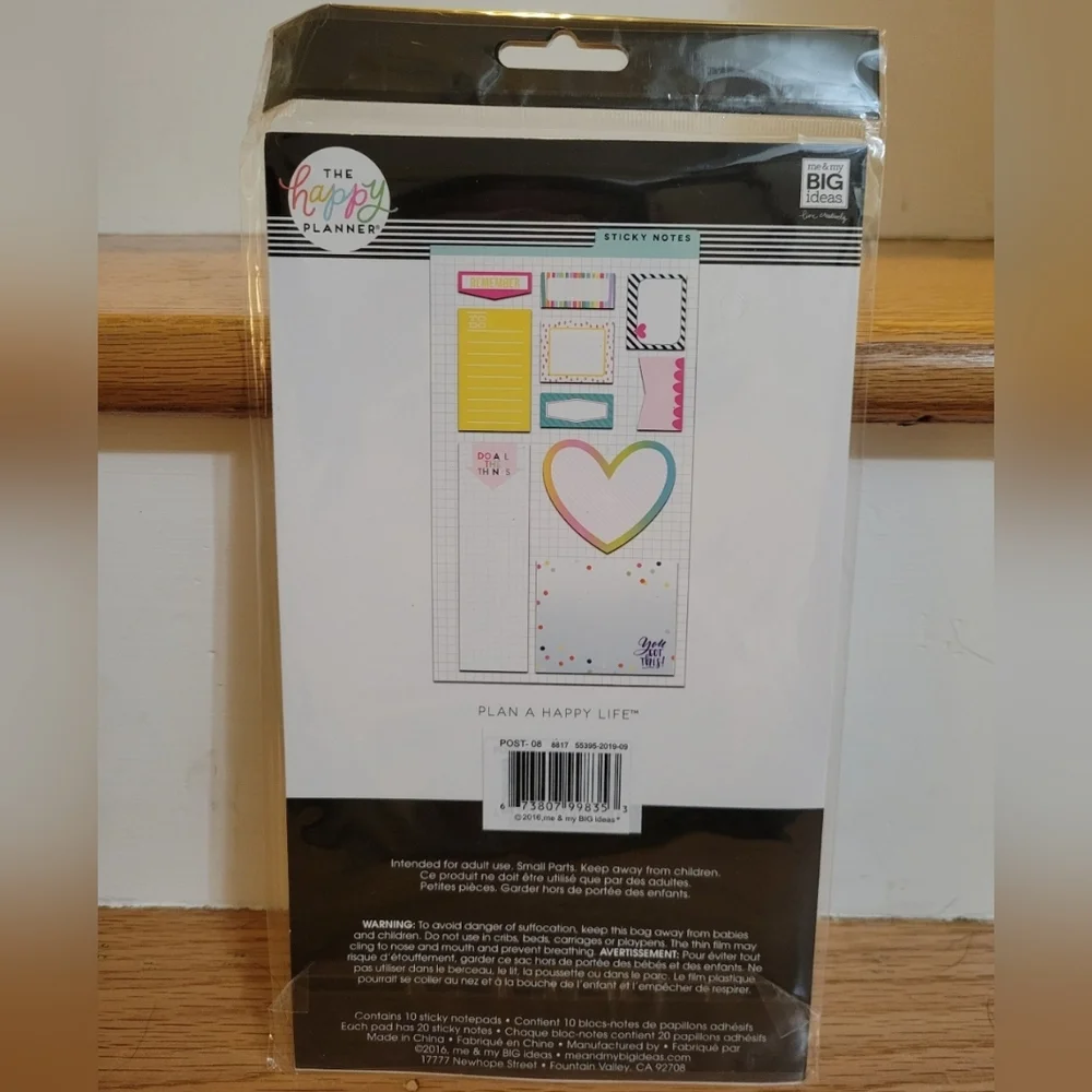 The Happy Planner Rainbow Heart & Assorted Sticky Note Set
